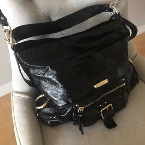 Michael Kors black patent leather satchel